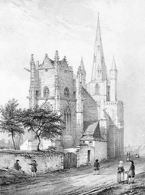 L'église d'Hennebon - gravure reproduite et restaurée numériquement par © Norbert Pousseur