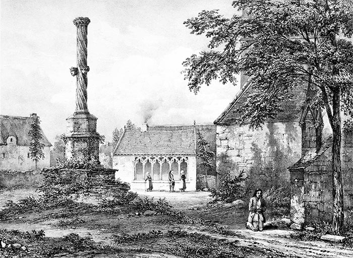 Cimetière de St Ivy - gravure reproduite et restaurée numériquement par © Norbert Pousseur