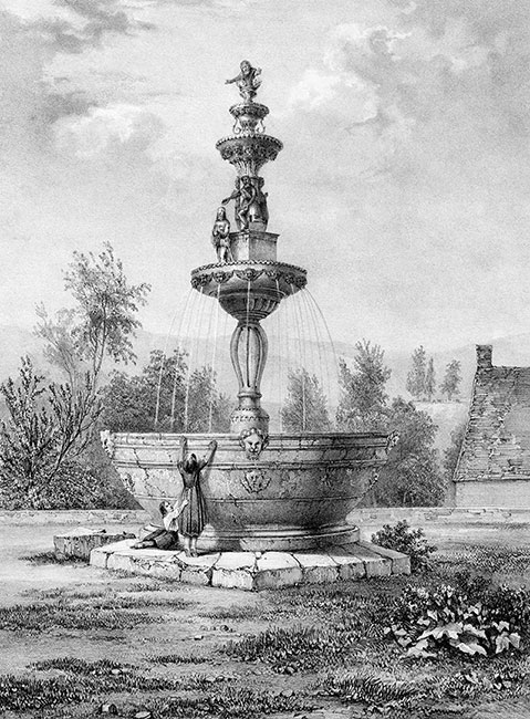 Fontaine de Saint Jean du Doigt - gravure reproduite et restaurée numériquement par © Norbert Pousseur