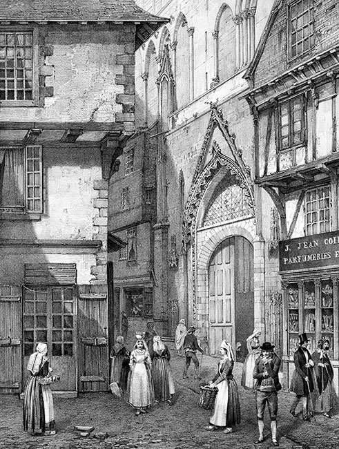 Rue de Vannes - gravure reproduite et restaurée numériquement par © Norbert Pousseur