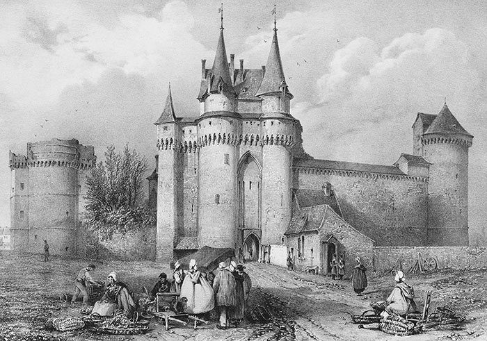 Le château de Vitré - gravure reproduite et restaurée numériquement par © Norbert Pousseur