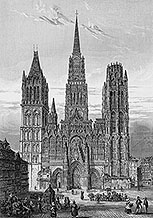 Façade de la cathédrale de Rouen par Rouargue  - reproduction © Norbert Pousseur