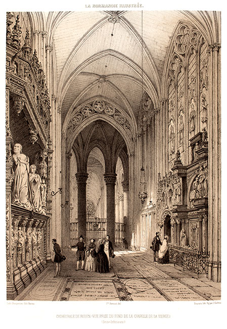 Intérieur de la cathédrale de Rouen par Félix Benoist - reproduction © Norbert Pousseur