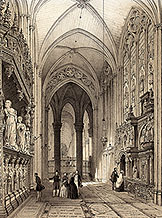 Intérieur de la cathédrale de Rouen par Félix Benoist - reproduction © Norbert Pousseur
