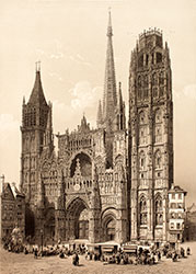 Cathédrale de Rouen par Félix Benoist  - gravure reproduite et restaurée numériquement par © Norbert Pousseur