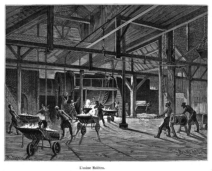 L'usine Malétra de Rouen - gravure reproduite et restaurée numériquement par © Norbert Pousseur