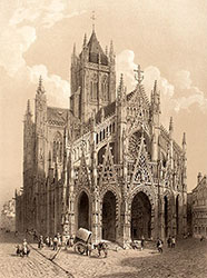 église de St Maclou à Rouen - gravure reproduite et restaurée numériquement par © Norbert Pousseur