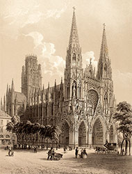 église de St Ouen à Rouen- gravure reproduite et restaurée numériquement par © Norbert Pousseur