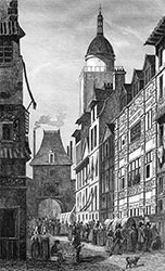 Tour de l'horloge de Rouen - gravure reproduite et restaurée numériquement par © Norbert Pousseur