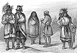 Indiens du  Québec vers 1830 - gravure reproduite puis retouchée par  © Norbert Pousseur