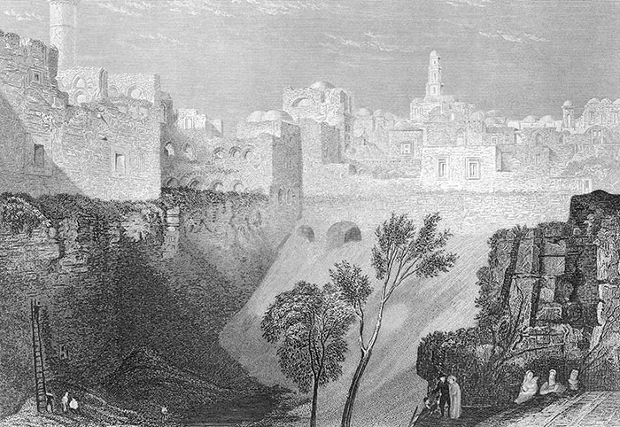 Jérusalem vers 1840 - reproduction © Norbert Pousseur