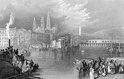 Port de Rouen en 1840 - reproduction © Norbert Pousseur
