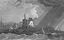 Vignette pour Zoom de St Malo sous l'orage vers 1840 - gravure reproduite et restaurée numériquement par  © Norbert Pousseur