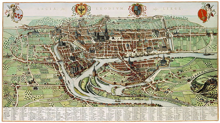 Plan de Liège de Julius Milheuser en 1627