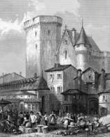 La place du marché d'Angoulême vers 1855 - gravure reproduite puis retouchée par  © Norbert Pousseur