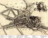 Zoom sur Plan de la ville d'Abnnecy vers 1720 - gravure numérisée et concervée par la ©  et restaurée numériquement par © Norbert Pousseur