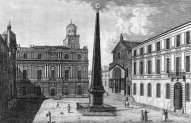 Zoom sur Place Royale à Arles vers 1835 - gravure reproduite et restaurée numériquement par © Norbert Pousseur