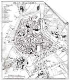 Zoom sur Plan d'Auxerre vers 1850 - gravure reproduite et restaurée numériquement par © Norbert Pousseur