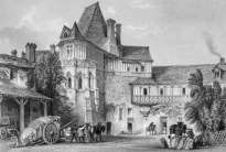 Zoom sur les Bains de Catherine de Médecis à Blois, par Thomas Allom, - gravure reproduite etrestaurée numériquement par © Norbert Pousseur