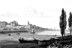 Zoom sur Blois sur la Loire vers 1830 - gravure reproduite etrestaurée numériquement par © Norbert Pousseur