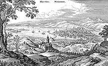 Marseille et sa rade au 17ème siècle, gravure de Matthäus Merian conservée et reproduite par la © BNF et restaurée par © Norbert Pousseur