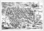 Bordeaux, reconstitution  de son aspect en 1550. Numérisation © BNF, corrections numériques -  © Norbert Pousseur