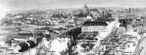 Zoom sur Bourg, vue panoramique vers 1880 - gravure reproduite et restaurée numériquement par © Norbert Pousseur