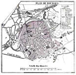 Zoom sur Plan de Bourges vers 1880 - gravure reproduite et restaurée numériquement par © Norbert Pousseur
