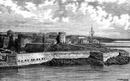 Pour zoom, Château de Brest vers 1900 - gravure reproduite et restaurée numériquement par © Norbert Pousseur