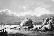Pour zoom, Pointe et fort de Berthaume de Brest - gravure reproduite et retouchée numériquement par © Norbert Pousseur