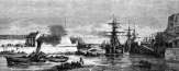 Pour zoom, Embouchure de la Penfeld à Brest, vers 1870 - gravure reproduite et restaurée numériquement par © Norbert Pousseur
