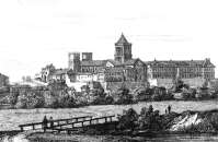 Pour zoom, abbaye aux Dames de Caen - gravure de 1835, reproduite puis restaurée par © Norbert Pousseur