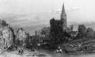 Pour zoom, Caen vue de la rue des Quais  - gravure et dessin de 1862 de Skelton, reproduite puis restaurée par © Norbert Pousseur