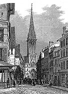 Eglise St Pierre à Caen - gravure de 1876, reproduite puis restaurée par © Norbert Pousseur