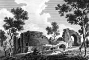 Zoom sur Cirque antique de Cahors en 1825 - gravure reproduite et restaurée numériquement par © Norbert Pousseur