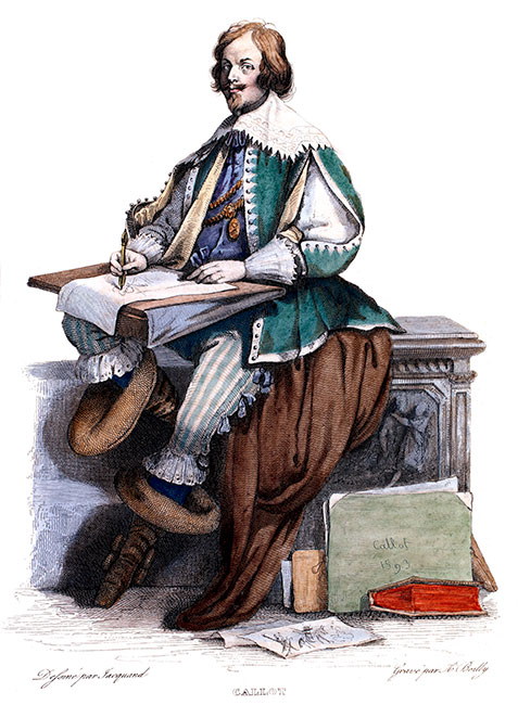 Portrait de Jacques Callot  - gravure de Baugean reproduite et restaurée par © Norbert Pousseur