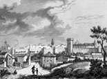 Zoom sur Entrée de Carpentras vers 1830 - gravure reproduite et restaurée numériquement par © Norbert Pousseur
