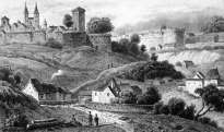 Zoom sur Chaumont vers 1835 - gravure reproduite et restaurée numériquement par © Norbert Pousseur