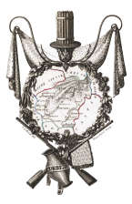 Zoom sur Carte succinte de la Corrèze vers 1830 - gravure reproduite et restaurée numériquement par © Norbert Pousseur