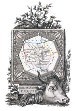 Zoom sur Carte succinte de la Creuse vers 1830 - gravure reproduite et restaurée numériquement par © Norbert Pousseur