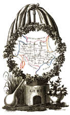 Zoom sur Carte succinte du Gers vers 1830 - gravure reproduite et restaurée numériquement par © Norbert Pousseur