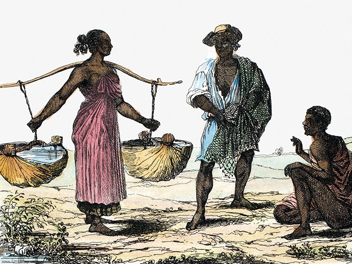 Esclaves à la Guadeloupe vers 1830 - reproduction © Norbert Pousseur