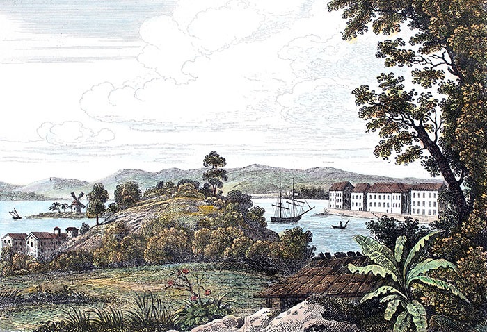 Pointe à Pitre vers 1830 - reproduction © Norbert Pousseur