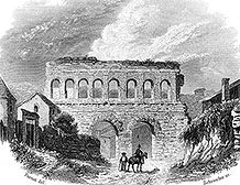 Porte St André d'Autun - Gravure de Pernot de 1834 reproduite puis restaurée par © Norbert Pousseur