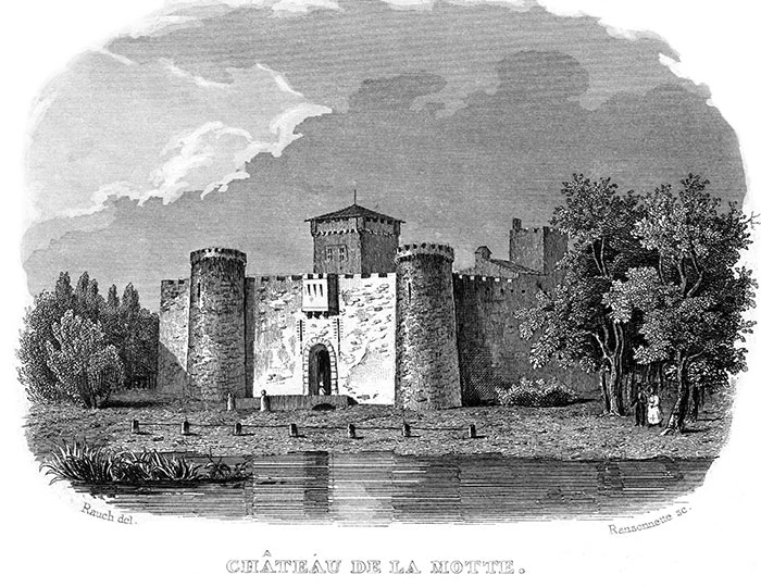 Poterne du château de la Motte à Lyon - Gravure de 1834 reproduite puis restaurée par © Norbert Pousseur