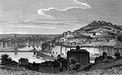 Lyon et Fourvières vers 1830 - reproduction © Norbert Pousseur