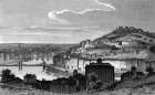 Lyon et Fourvières vers 1830 - gravure reproduite et restaurée numériquement par © Norbert Pousseur