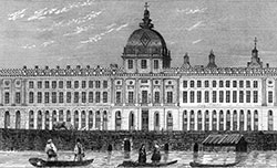 Hôtel-Dieu de Lyon, 1830 - gravure reproduite et restaurée numériquement par © Norbert Pousseur