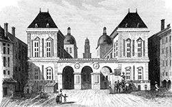 Arrière de l'Hôtel de ville de Lyon, 1830 - reproduction © Norbert Pousseur