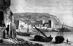 Imagette : Le port des Catalans de Marseille vers 1830 - gravure de Rauch,  reproduite et restaurée par © Norbert Pousse